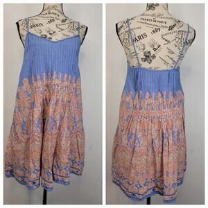 Kate Moss Top Shop Mini Dress Size 2 Plush Paisley Floral Whimsical Bohemian